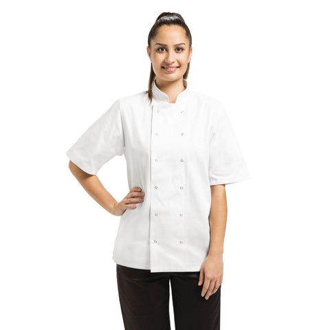 Whites Vegas Unisex Chefs Jacket Short Sleeve White L