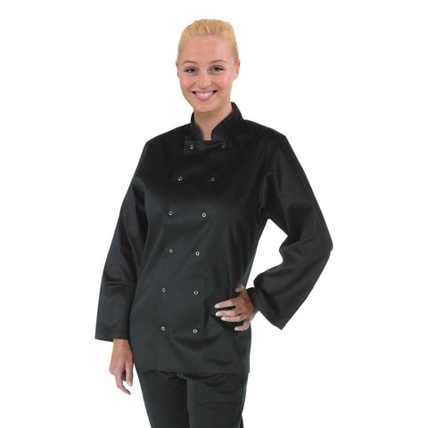 Whites Vegas Unisex Chefs Jacket Long Sleeve Black M