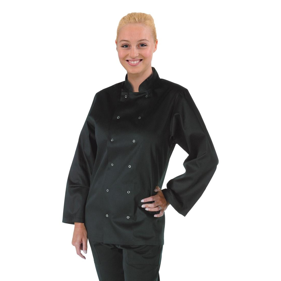 Whites Vegas Unisex Chefs Jacket Long Sleeve Black XXL