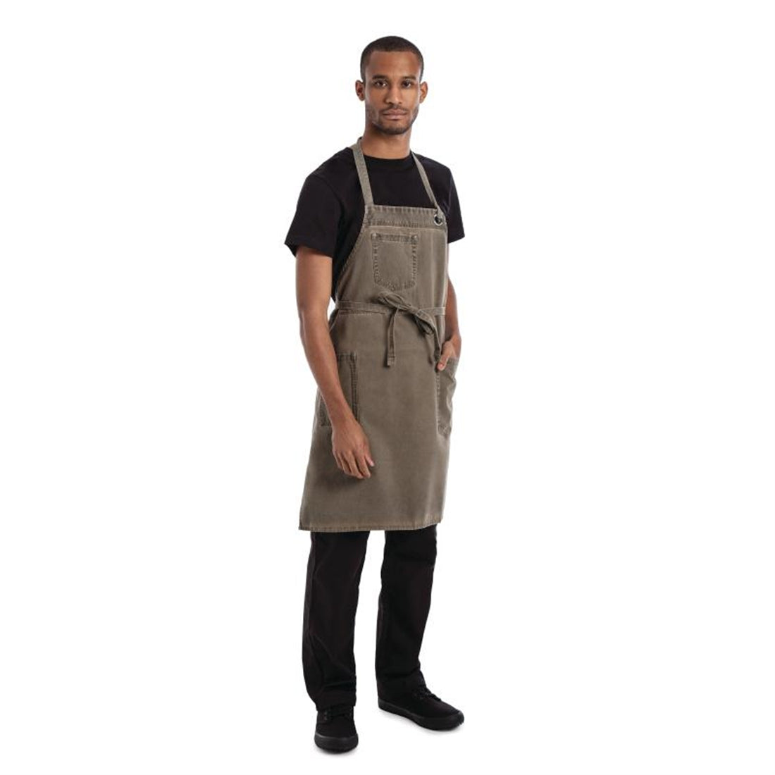 Chef Works Urban Dorset Antique Bib Apron Earth Brown