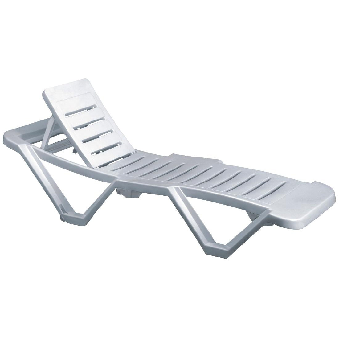 Polypropylene Sun Loungers White (Pack of 2)