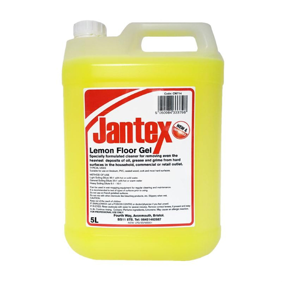 Jantex Lemon Gel Floor Cleaner Concentrate 5Ltr