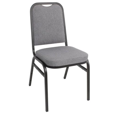 Bolero Square Back Banquet Chairs Black & Grey (Pack of 4)