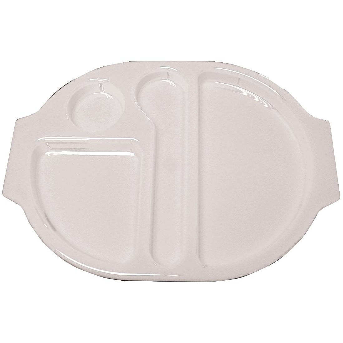 Olympia Kristallon Small Polycarbonate Compartment Food Trays White 322mm