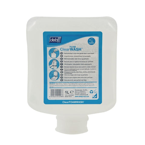 Deb Clear Unperfumed Foam Hand Soap 1Ltr