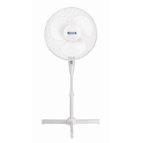 Status 16" Oscillating White Stand Fan