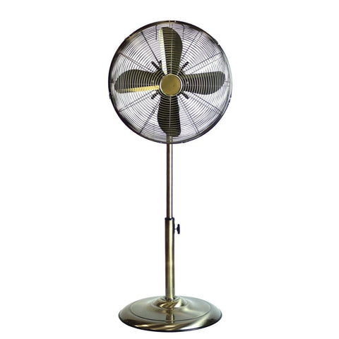 Status 16" Oscillating Antique Brass Stand Fan