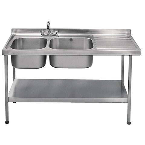 KWC DVS Self Assembly Stainless Steel Double Sink Right Hand Drainer 1500x600mm