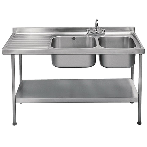 KWC DVS Self Assembly Stainless Steel Double Sink Left Hand Drainer 1500x600mm