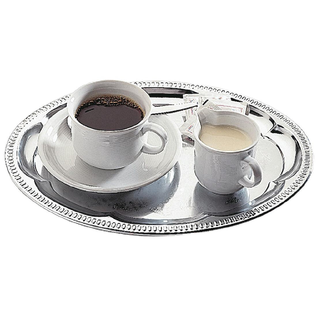 APS Chrome-Plated Stainless Steel Oval Tea Tray 300mm