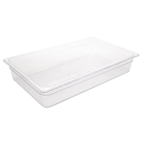 Vogue Polycarbonate 1/1 Gastronorm Container 100mm Clear