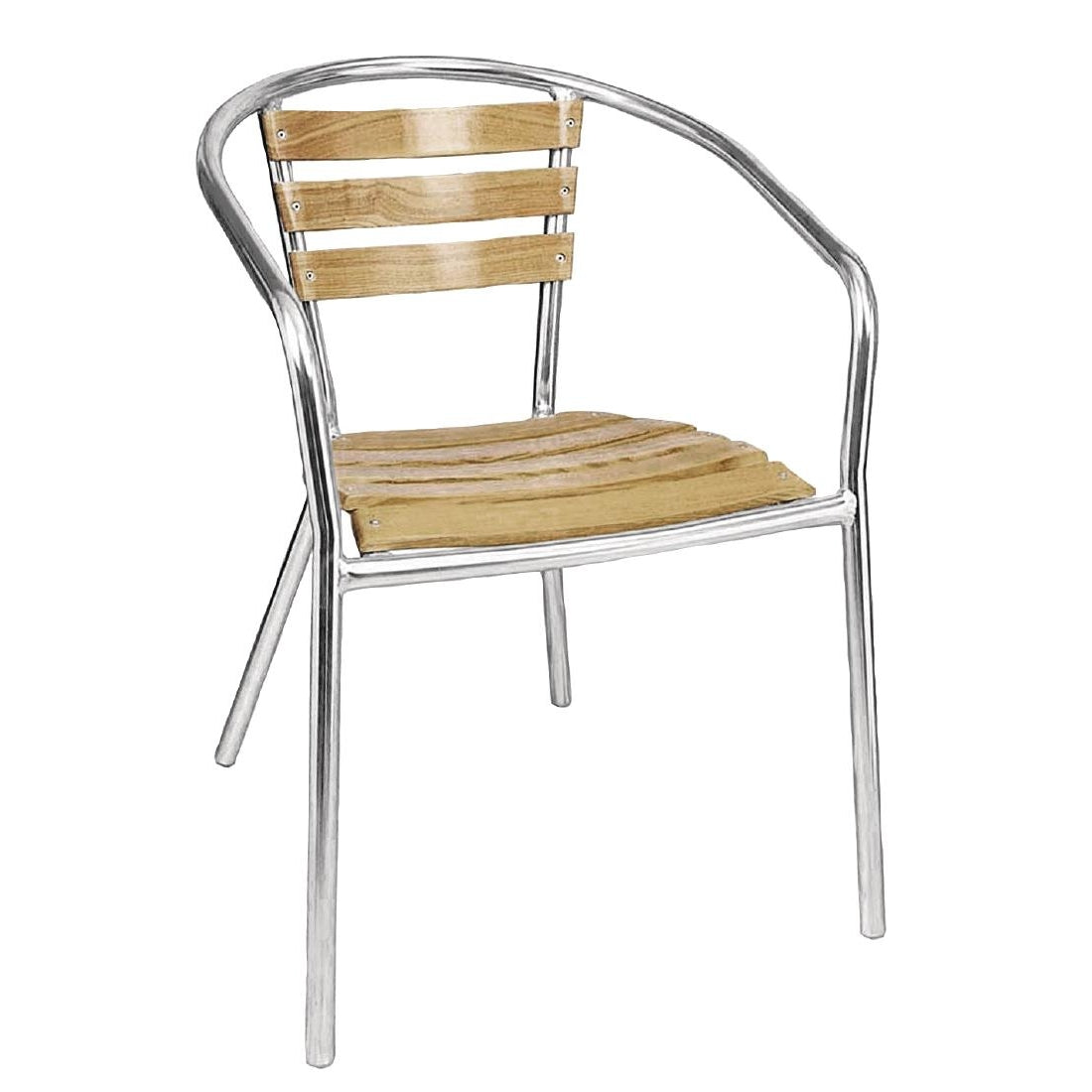 Bolero Aluminium and Ash Chairs (Pack of 4)