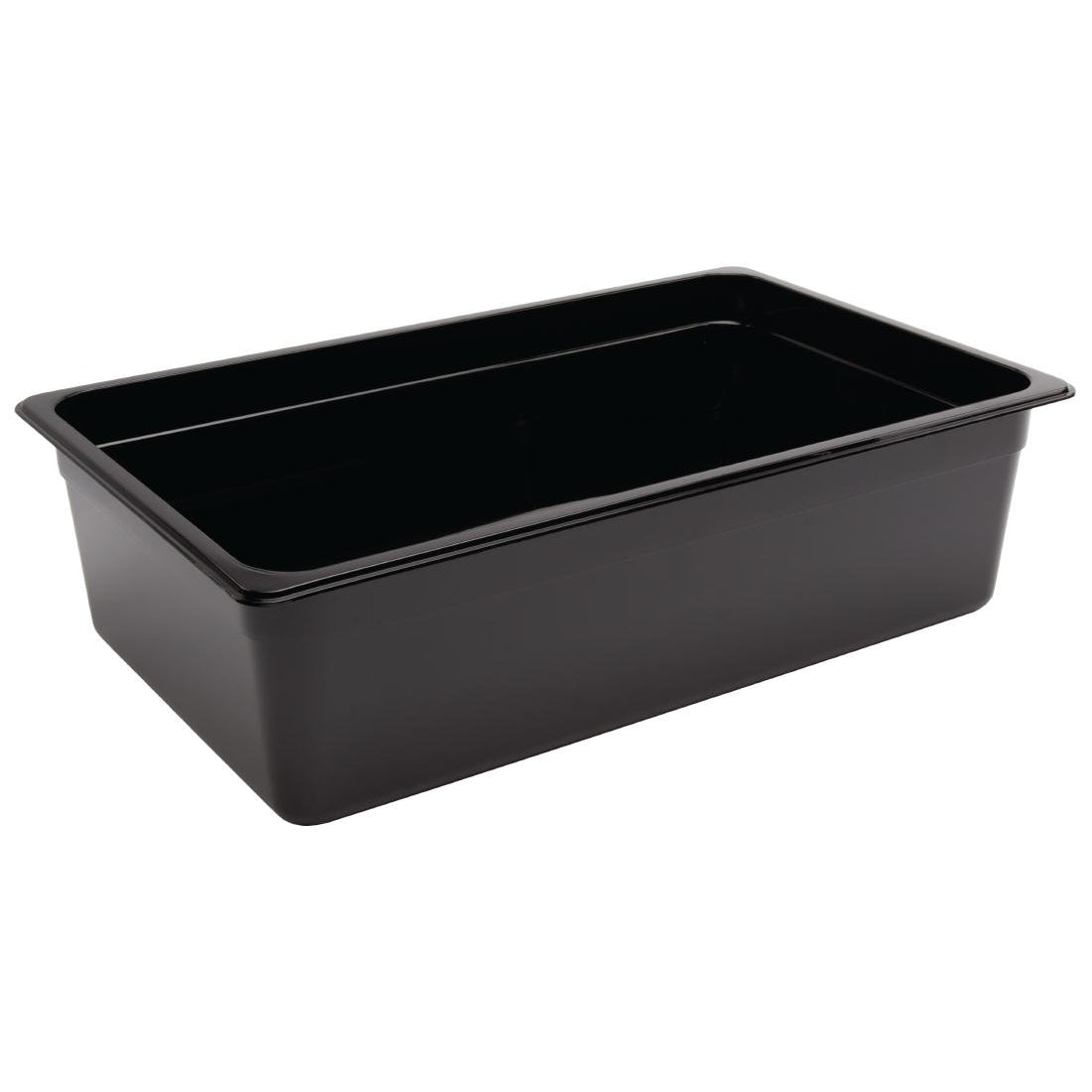 Vogue Polycarbonate 1/1 Gastronorm Container 150mm Black