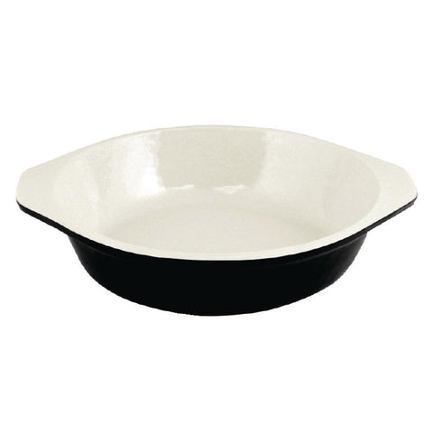 Vogue Black Cast Iron Round Gratin Dish 400ml