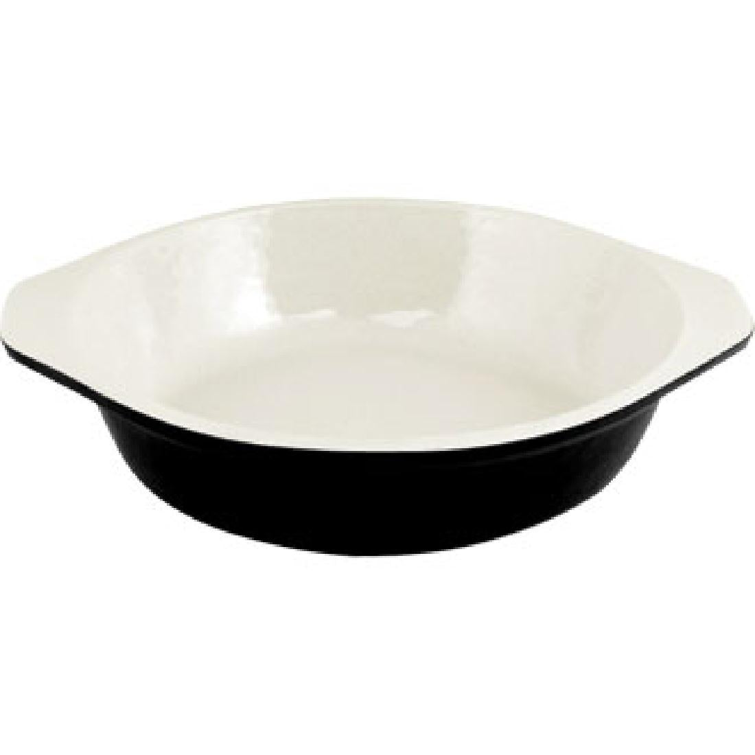 Vogue Black Cast Iron Round Gratin Dish 750ml