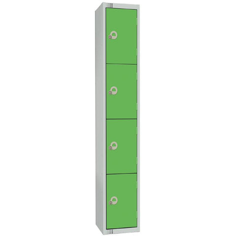 Elite Four Door Camlock Locker with Sloping Top Green