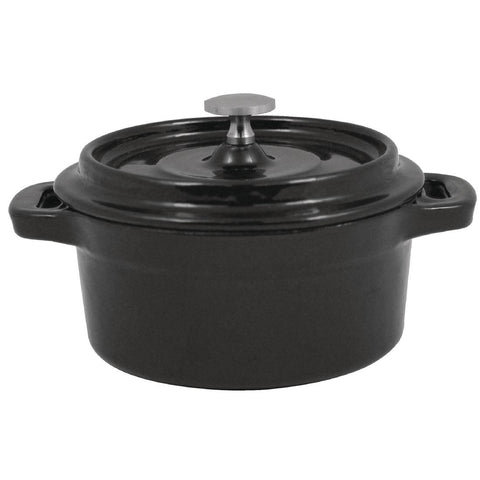 Vogue Cast Iron Round Mini Pot Black