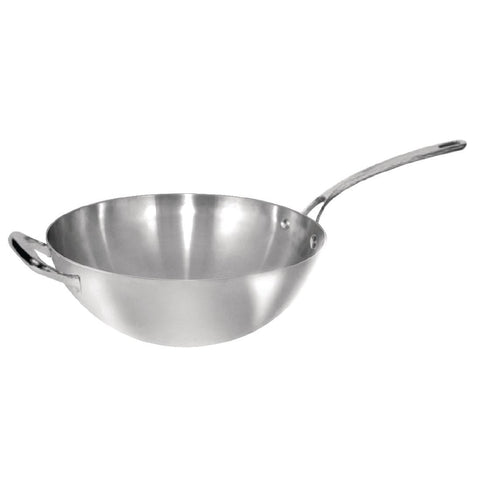 Vogue Tri Wall Wok Flat Base 300mm