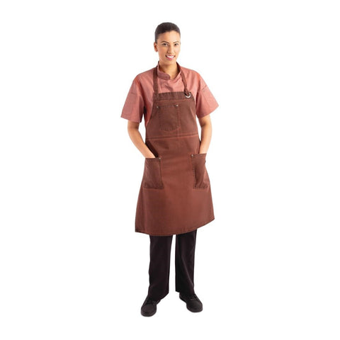 Chef Works Urban Dorset Antique Bib Apron Rust