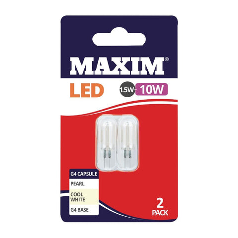 Maxim LED G4 Cool White Light Bulb 1.5/10w (Pack of 2)