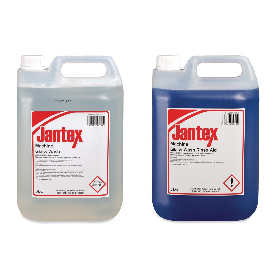 Jantex Glasswasher Detergent and Rinse Aid Concentrate 5Ltr (2 Pack)