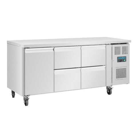 Polar U-Series Single Door and 4 Drawer Counter Fridge 358Ltr