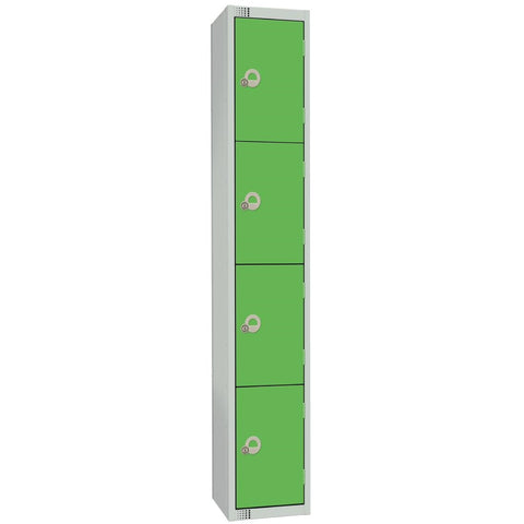 Elite Four Door Coin Return Locker with Sloping Top Green