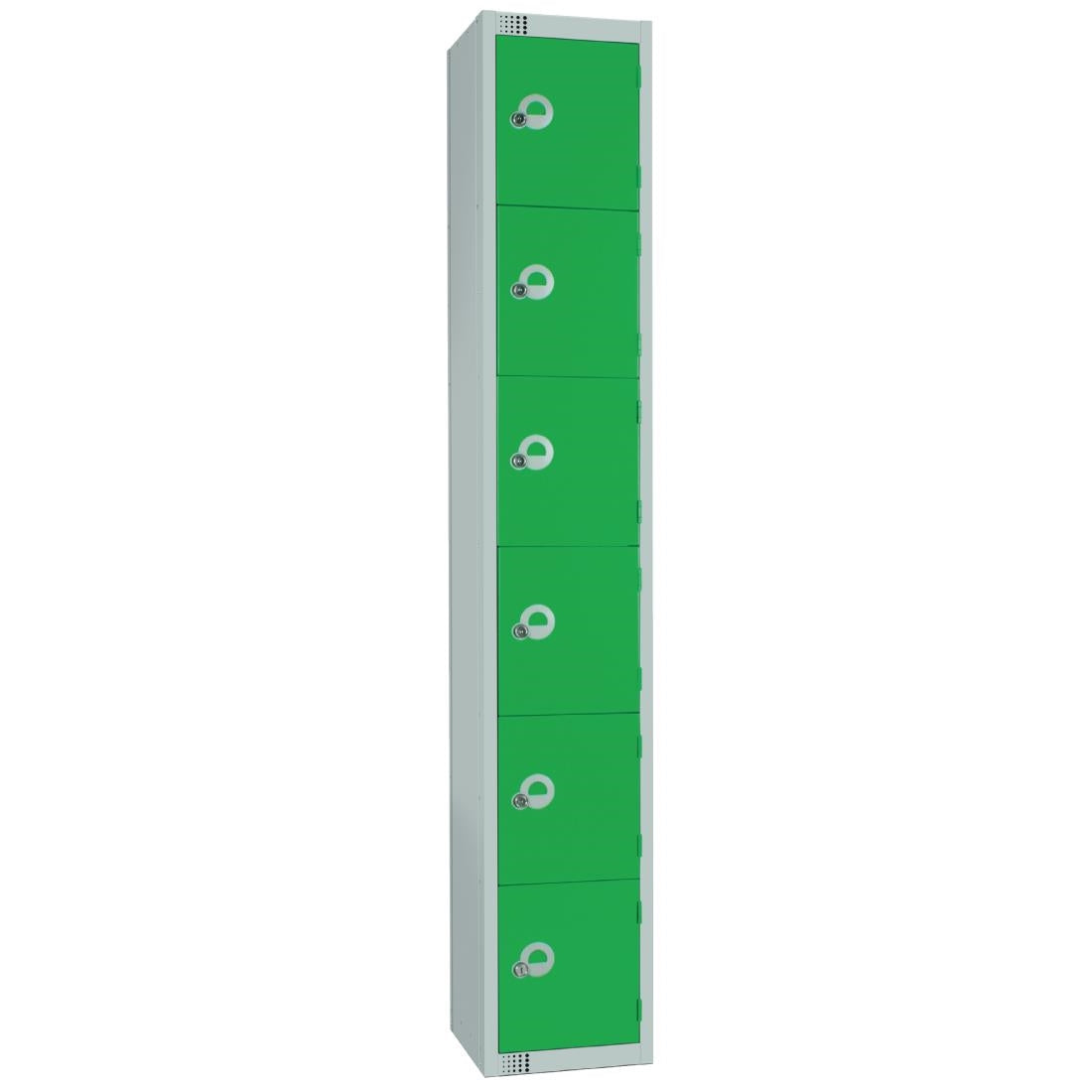 Elite Six Door Manual Combination Locker Locker Green with Sloping Top